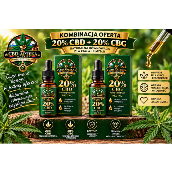 Olej konopny CBD 20% + 20% CBG